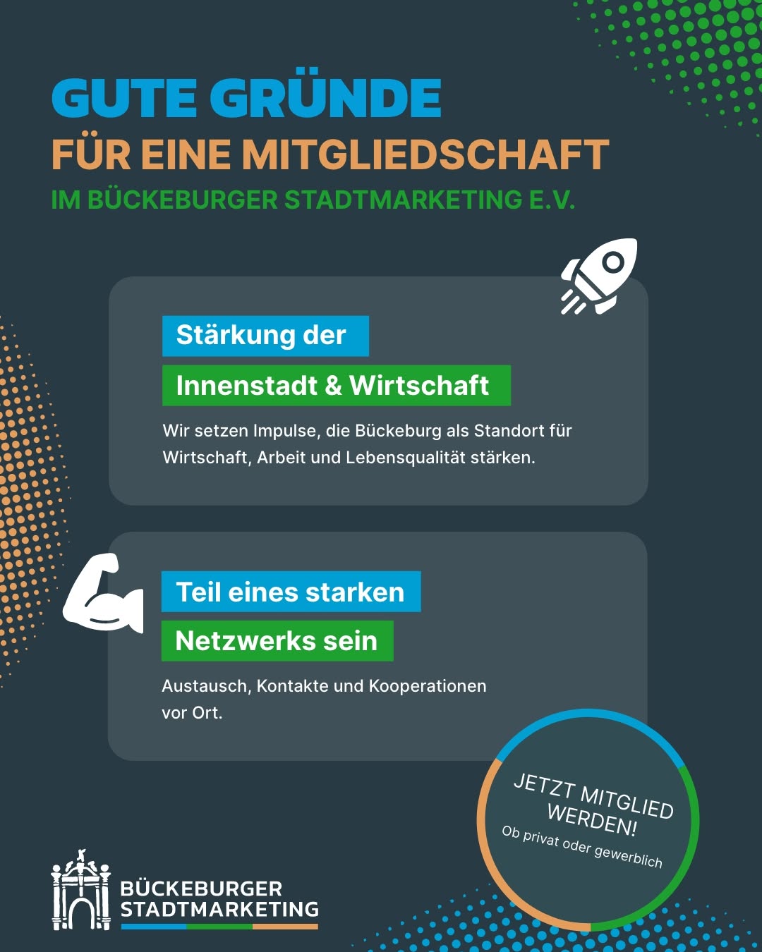 Gute Gründe für eine Mitgliedschaft im Bückeburger Stadtmarketing e.V. Mit einer Mitgliedschaft…