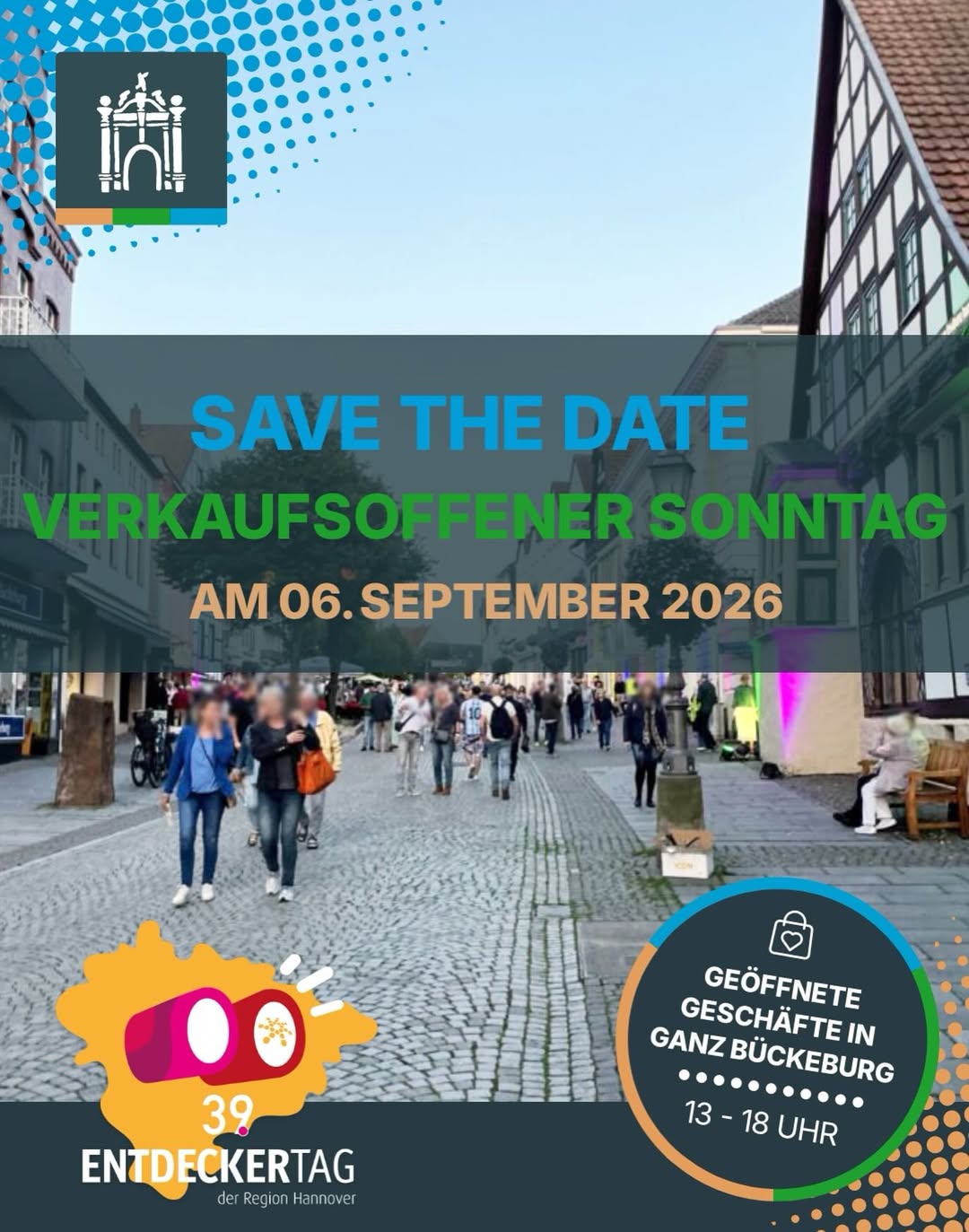Save the Date! 🛍️✨ Am 6. September 2026 lädt Bückeburg von 13…